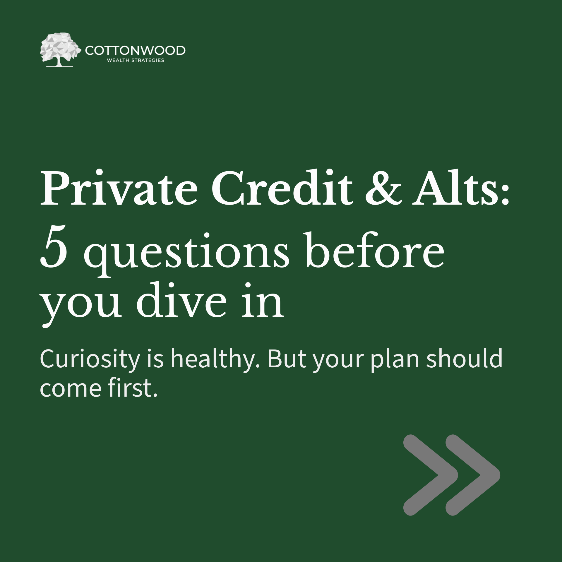 Private Credit & Alts: 5 Questions before you dive in