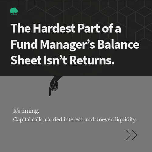 How private fund GPs structure their personal balance sheets around capital calls, carried interest, liquidity timing, and diversification challenges.